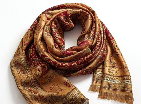 brown-silk-scarf-isolated-white-background-female-accessory